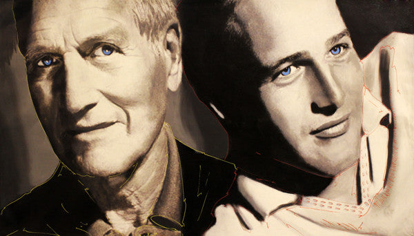 Paul Newman - 000 Those Blue Eyes! by Steve Kaufman, hand painted unique silkscreen on canvas