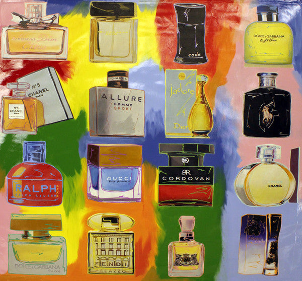 PERFUME! COLLAGE - 16 BOTTLES (GIANT) BY STEVE KAUFMAN