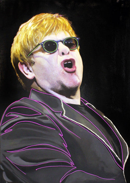 Sir Elton Rocks by Steve Kaufman