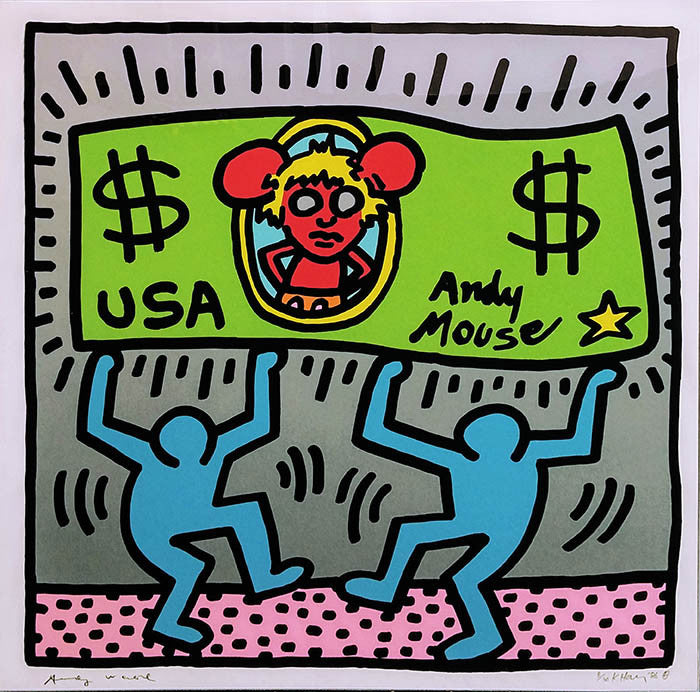 Andy Mouse III by Keith Haring, 1986 screenprint on Lenox museum board