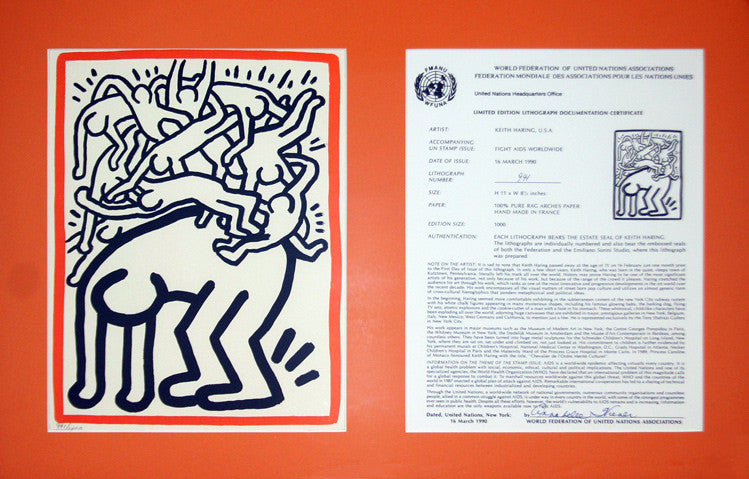 Fight Aids Worldwide by Keith Haring, 1990 lithograph