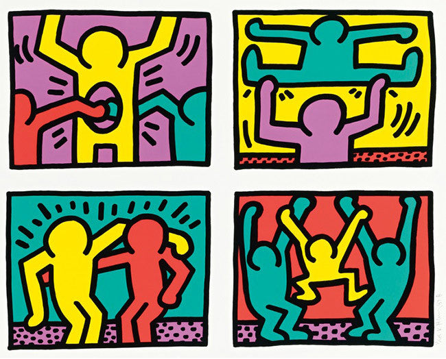 Pop Shop Quad 1 by Keith Haring, 1987 screenprint in colors on heavy wove paper — detail 2
