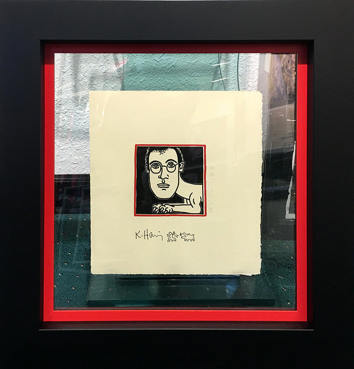 Self Portrait Invitation for Dinner by Keith Haring, 1986 lithograph