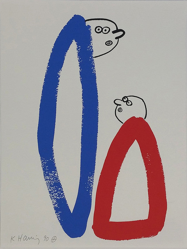 The Story of Red + Blue (14) by Keith Haring, 1989 silkscreen