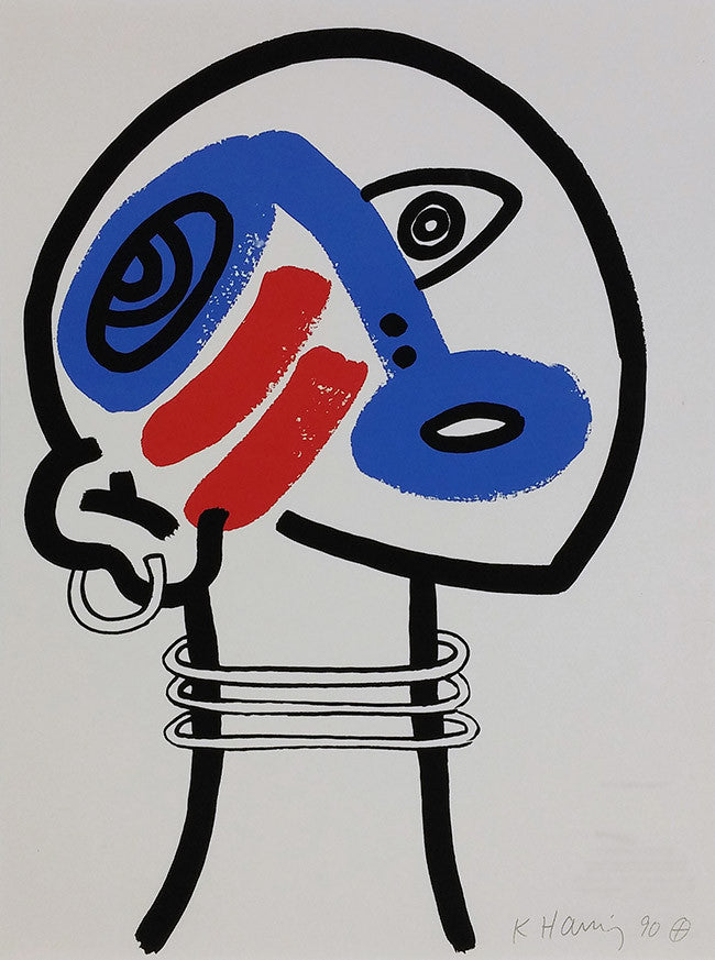 The Story of Red + Blue (17) by Keith Haring, 1989 silkscreen — detail 2