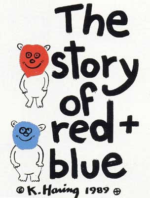 The Story of Red + Blue (1) by Keith Haring, 1989 silkscreen