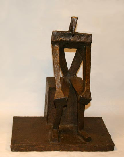 Seated Man by Harriet Kittay, sculpture metal