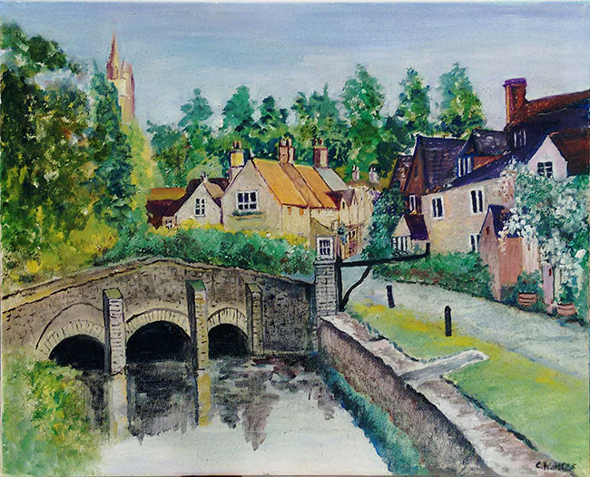 Colonial Town by Charles Kontos, oil on canvas