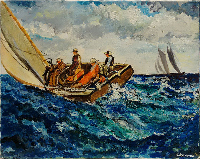 Sailing by Charles Kontos by Artists Misc., oil on canvas