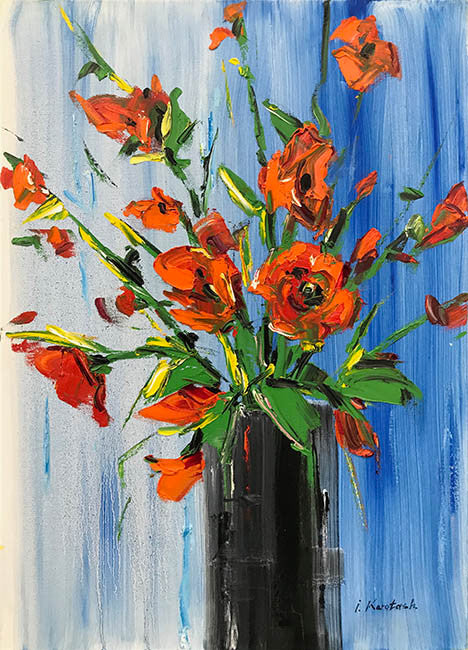 Flowers by Igor Korotash, 2018 oil on canvas