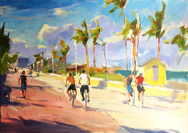 Hollywood Broadwalk III by Igor Korotash, acrylic on canvas