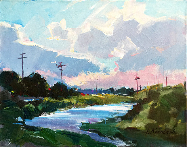 Landscape with River by Igor Korotash, 2009 acrylic on canvas