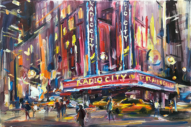Radio City at Night by Igor Korotash, 2018 oil on canvas