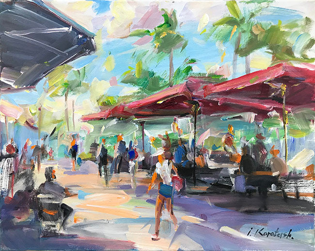 Red Umbrella by Igor Korotash, 2018 oil on canvas