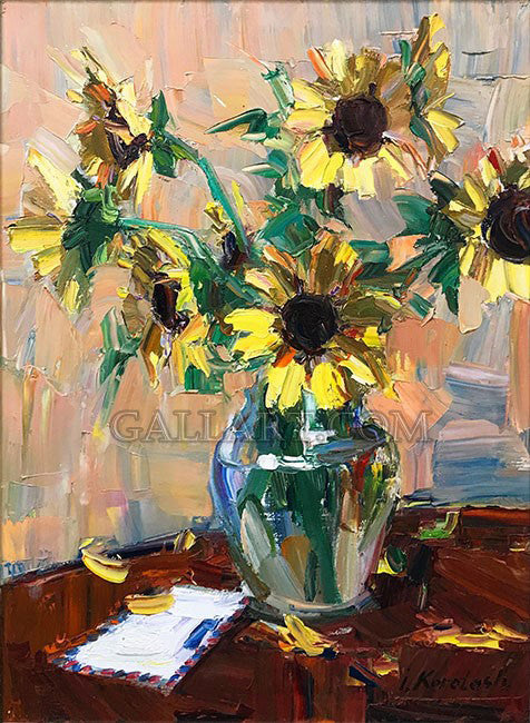 Sunflowers by Igor Korotash, acrylic on canvas