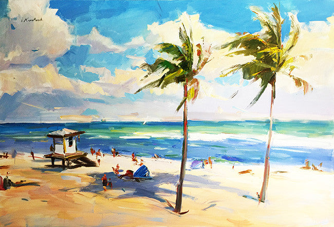 Sunny Beach by Igor Korotash, acrylic on canvas