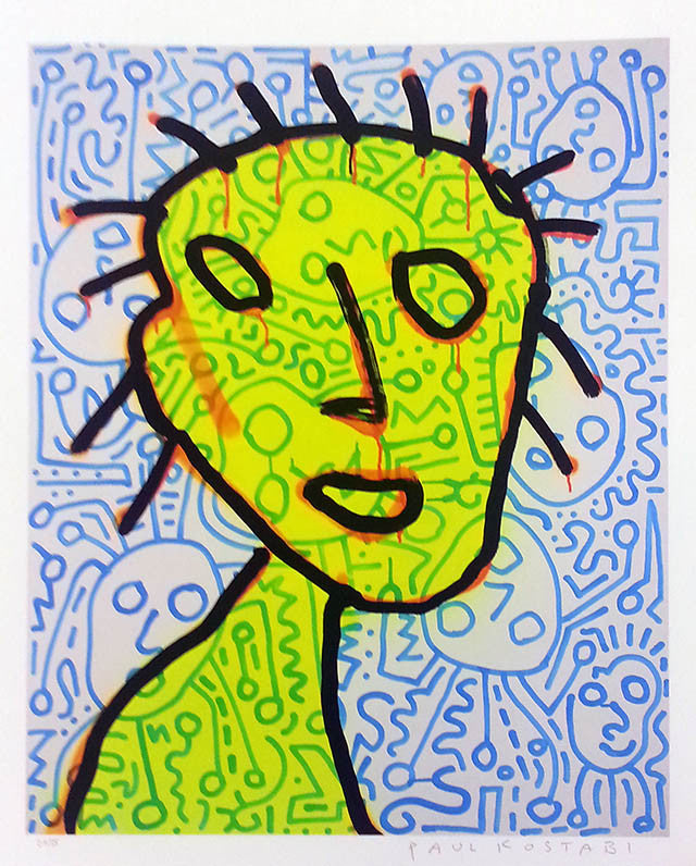 Going Ape by Paul Kostabi, giclee on heavy handmade cotton paper