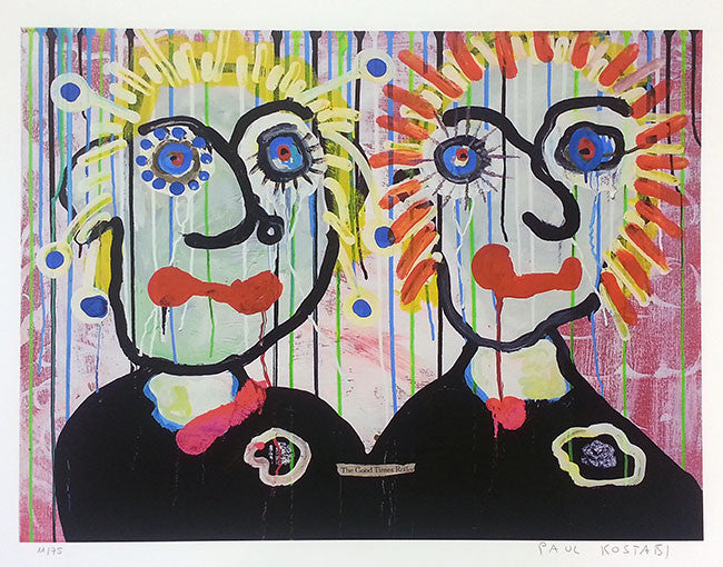 Good Times by Paul Kostabi, giclee on heavy handmade cotton paper
