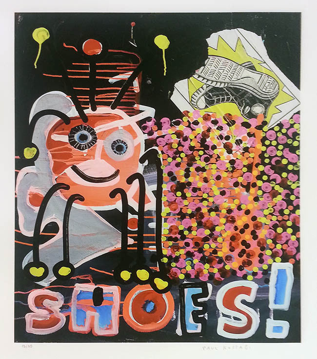 Shoes by Paul Kostabi, giclee on heavy handmade cotton paper