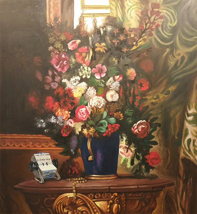 Bouquet by Mark Kostabi, 1988 acrylic on canvas
