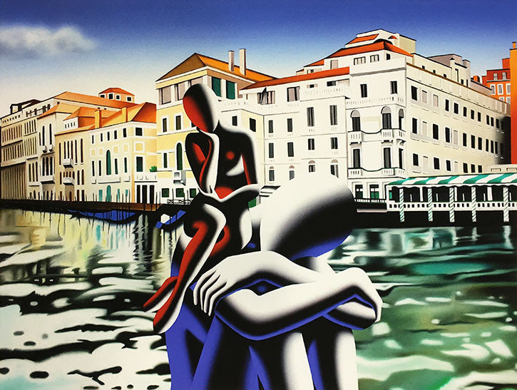 On the Brink by Mark Kostabi, 2014 giclee on hand made cotton paper