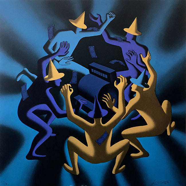 Cash Dance by Mark Kostabi, serigraph