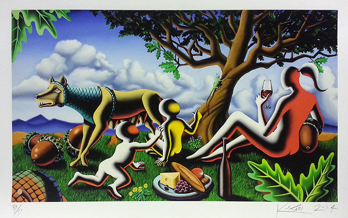 Tbt by Mark Kostabi, 2014 giclee on hand made cotton paper