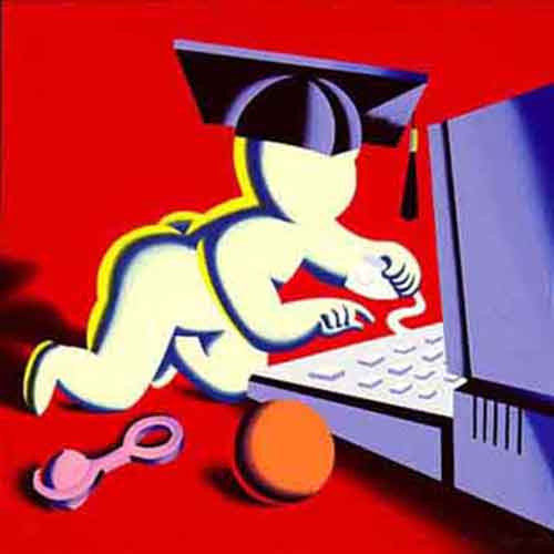 The Early Nerd Gets the Worm by Mark Kostabi