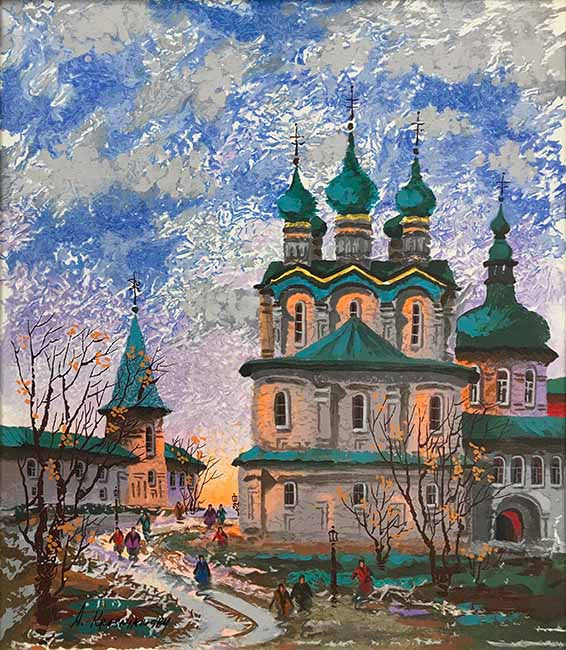 Autumn by Anatole Krasnyansky, 2000 hand embellished serigraph