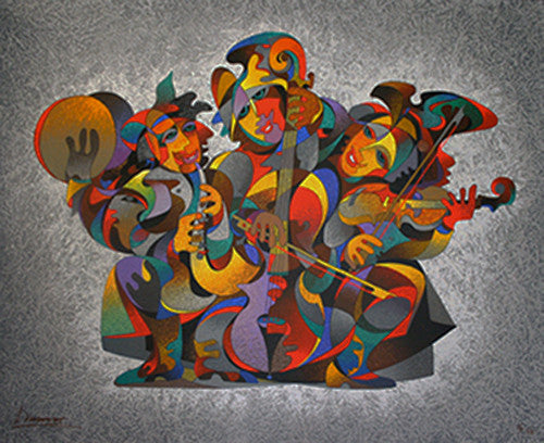 Street Quartet by Anatole Krasnyansky, serigraph