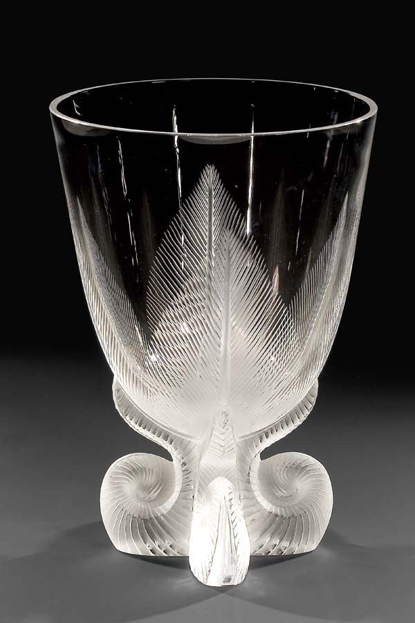 Osmonde Vase by Lalique, crystal