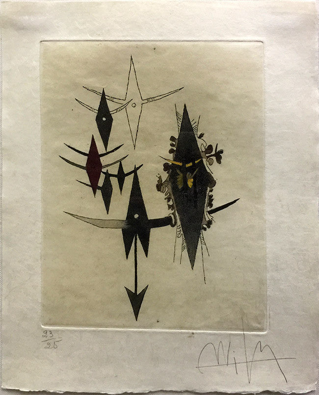 Croiseur Noir II by Wifredo Lam, 1972 original etching on japanese paper — detail 2