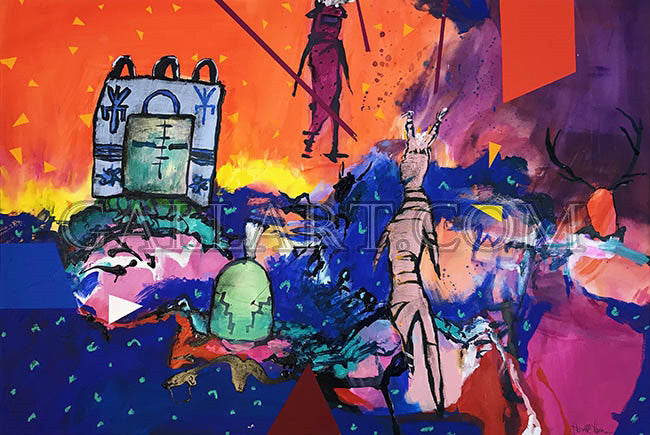 Effigy Emergence by Harold E. Larsen by Artists Misc., mixed media on board