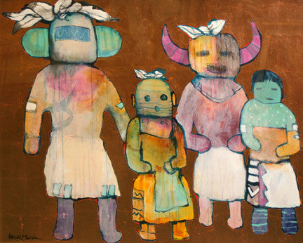 Hoppe Indians by Harold E. Larsen, mixed media