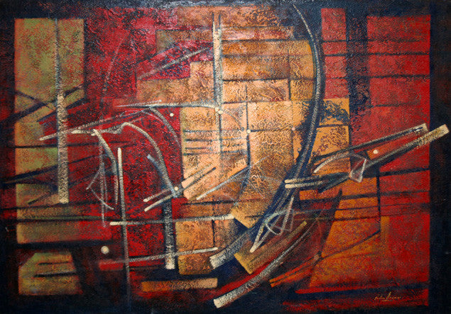 Abstraction III by Pedro Lazaro, mixed media, on canvas