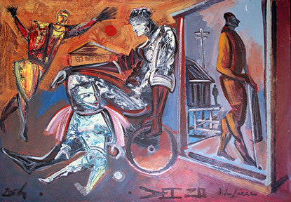 Hommage to Dali by Pedro Lazaro, 2004 acrylic on paper