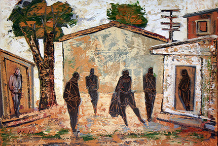 La Communidad by Pedro Lazaro, acrylic on paper