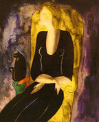 Betty En Voyage by Linda Le Kniff, 1996 oil on wood pane