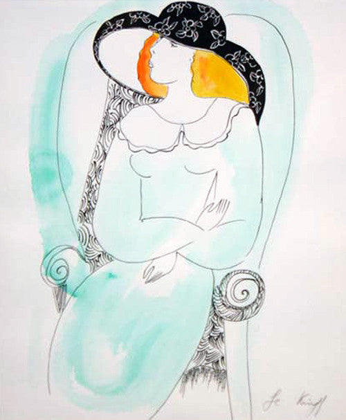 Reserved by Linda Le Kinff, watercolor