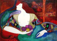Wondrous in Red by Linda Le Kinff, serigraph