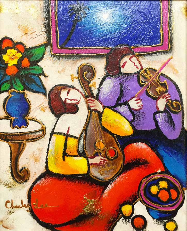Violin Practice by Charles Lee by Artists Misc., acrylic on canvas — detail 2