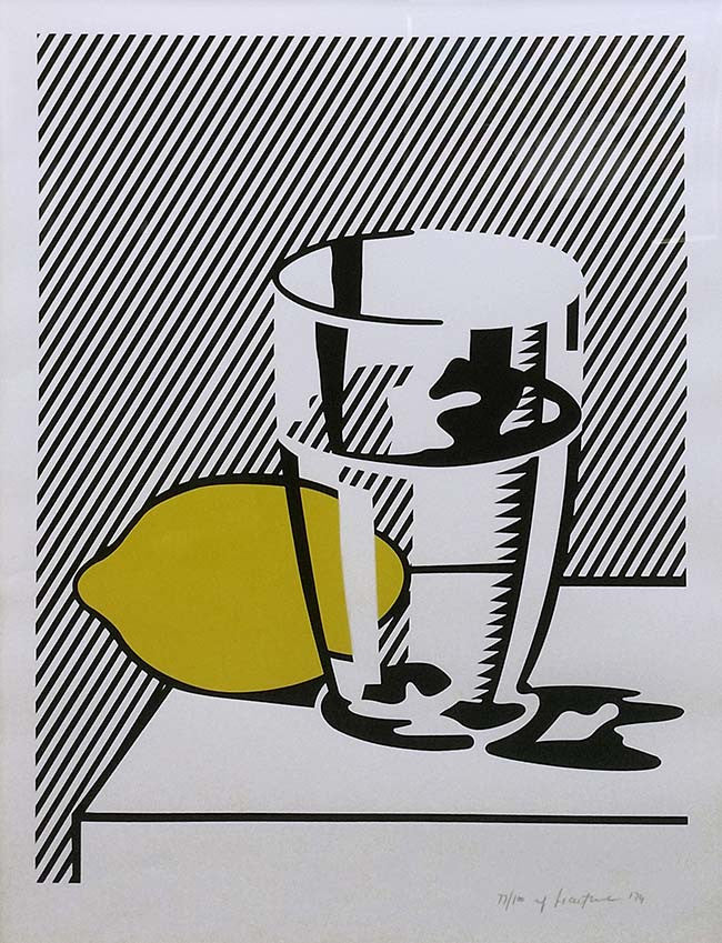 Untitled (Still Life with Lemon and Glass) by Roy Lichtenstein, 1974 lithograph & screenprint