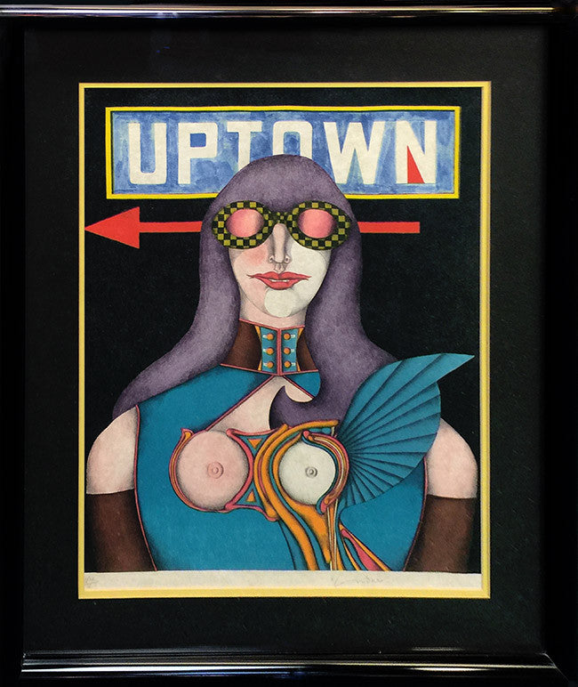 Uptown by Richard Lindner, 1969 lithograph — detail 2
