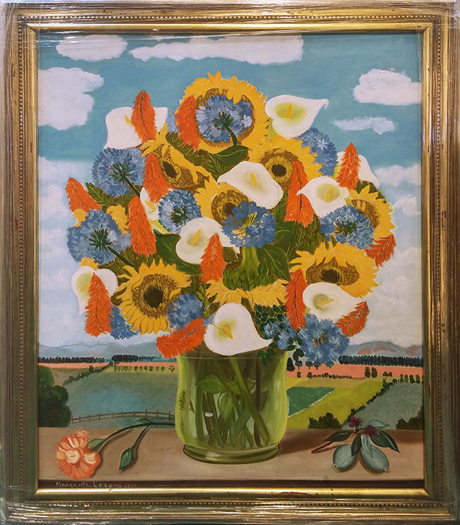 Flower Vase by Margarita Lozano by Artists Misc., 1990 oil on canvas