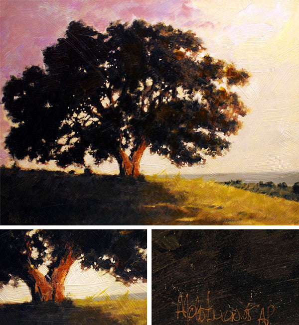 Tree with Ocean View by Aldo Luongo, mixed media, on canvas