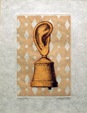 La Lecon De Musique by Rene Magritte, 1968 color etching & aquatin
