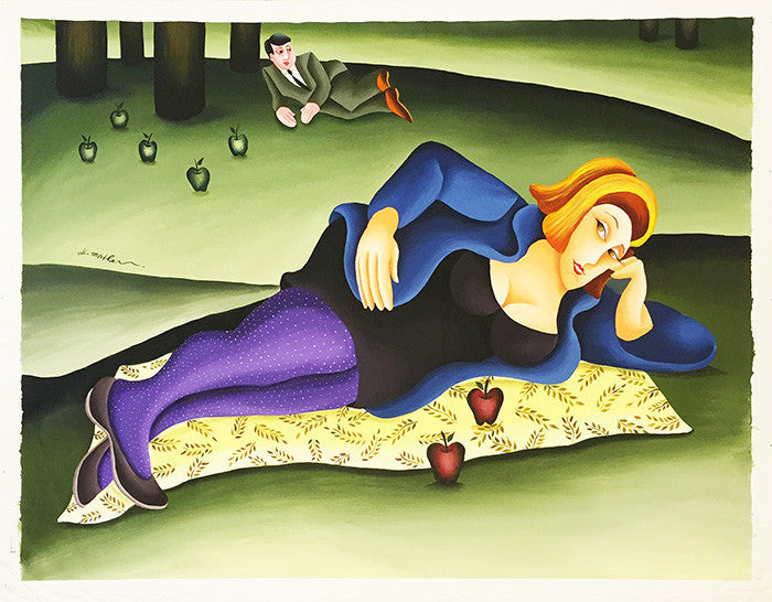 Reclining Women by Yuval Mahler by Artists Misc., acrylic on canvas