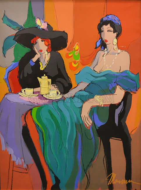 Cafe Barcelona by Isaac Maimon, acrylic on canvas
