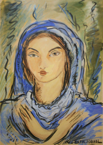 Gitana by Victor Manuel, mixed media on paper