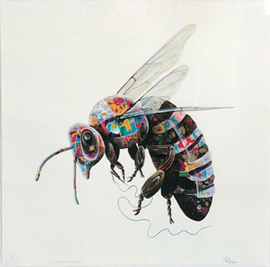 No Strings Attached - Turquoise by Louis Masai by Artists Misc., 2017 unique hand painted 23 color screenprint